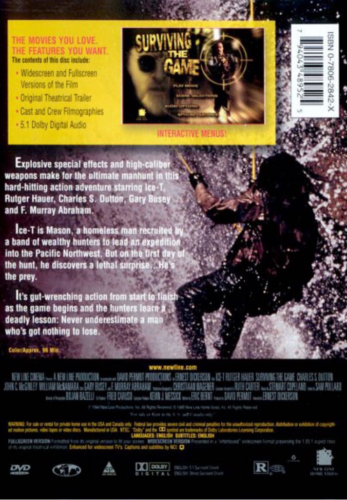 Surviving the Game Blu-ray movie collectible [Barcode 082101000059] - Main Image 2