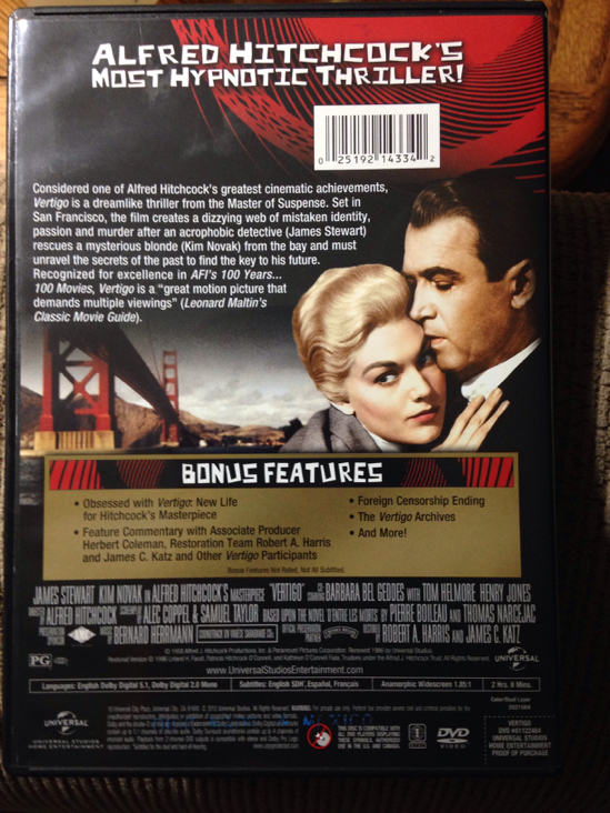 JAMES STEWART (1958) Vertigo (OKRU) Movies Anywhere movie collectible [Barcode 025192143342] - Main Image 2