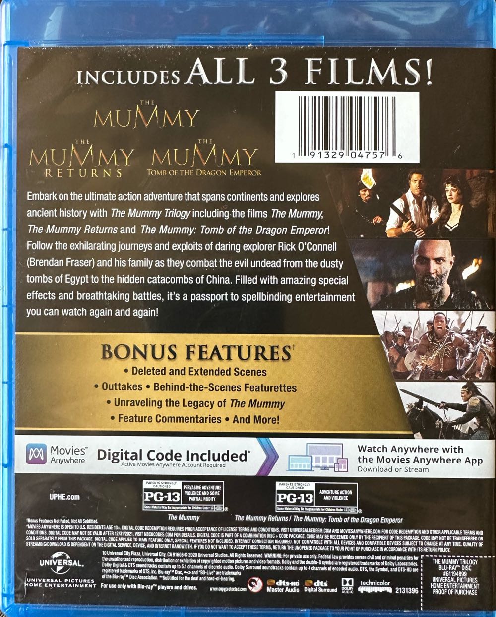 The Mummy 1 DVD movie collectible [Barcode 0025192125829] - Main Image 2