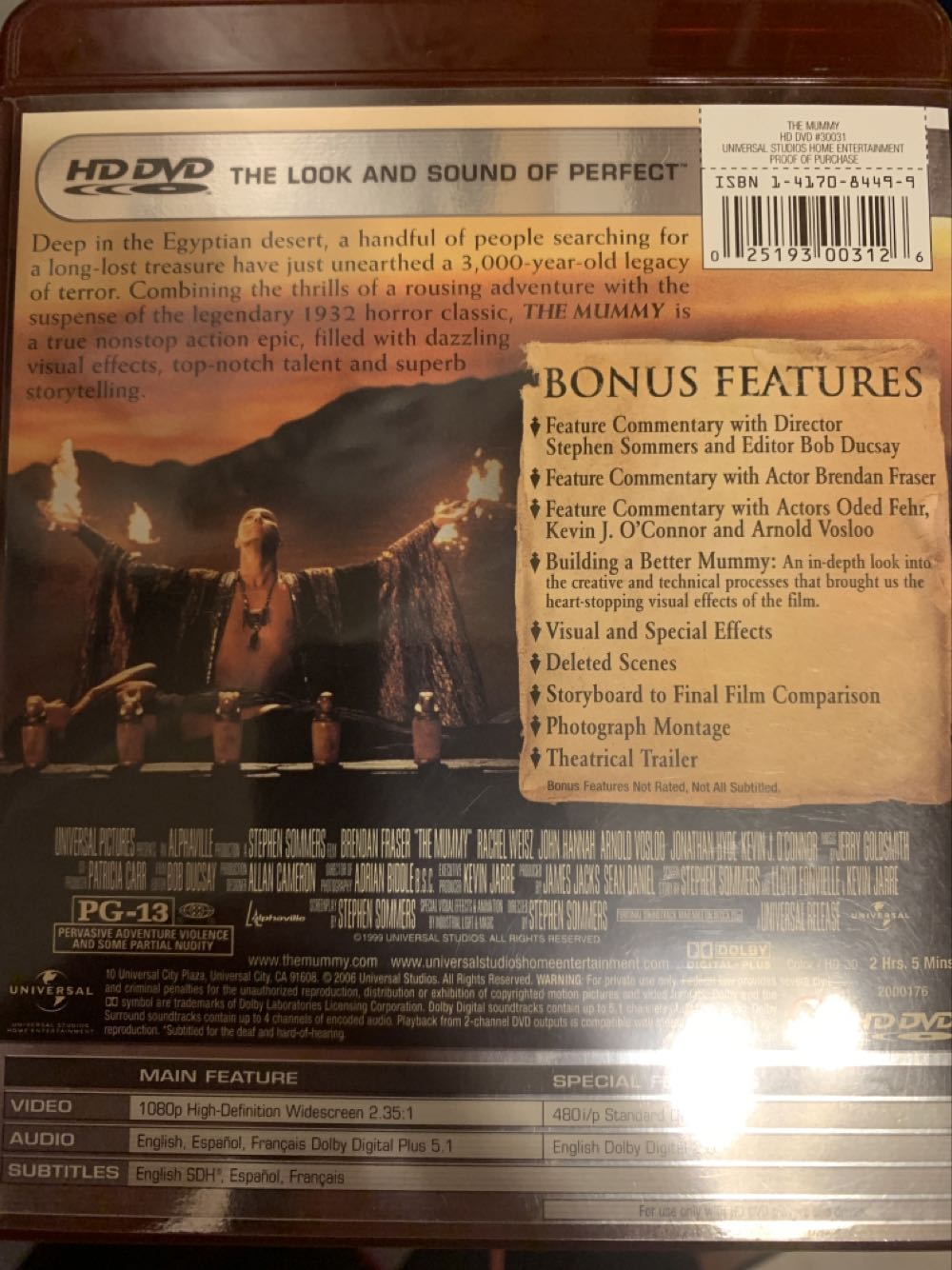 Mummy (HD DVD), The HD DVD movie collectible [Barcode 025193003126] - Main Image 3