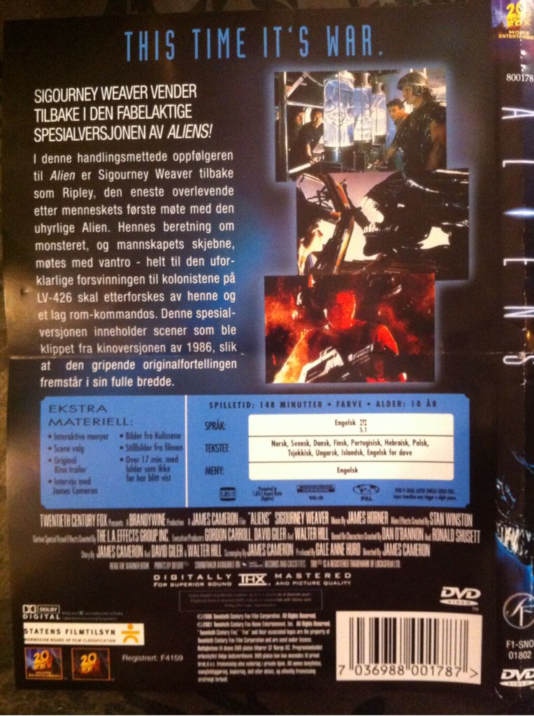 Alien 2 DVD movie collectible [Barcode 7036988001787] - Main Image 2