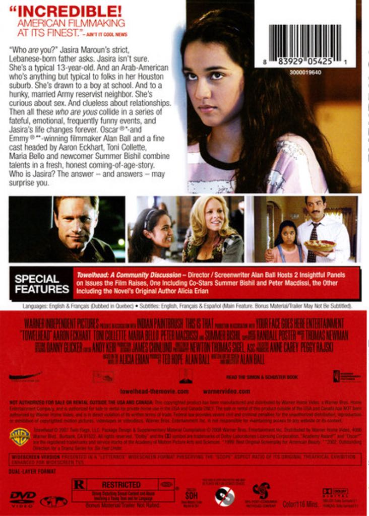 Towelhead DVD movie collectible [Barcode 883929047505] - Main Image 2