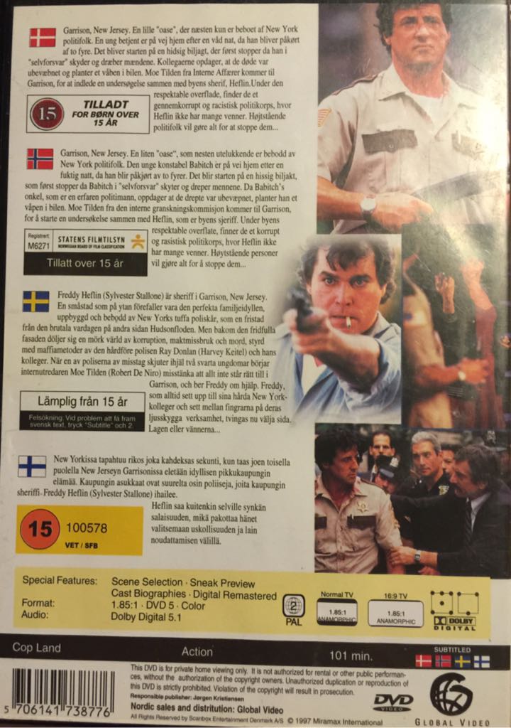 Cop Land DVD movie collectible [Barcode 5706141738776] - Main Image 2