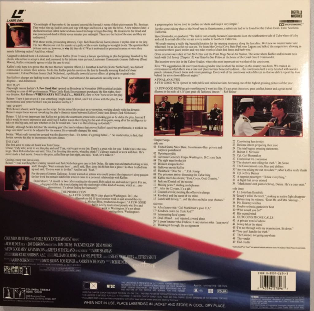 Few Good Men, A Laser Disc movie collectible [Barcode 043396278967] - Main Image 2