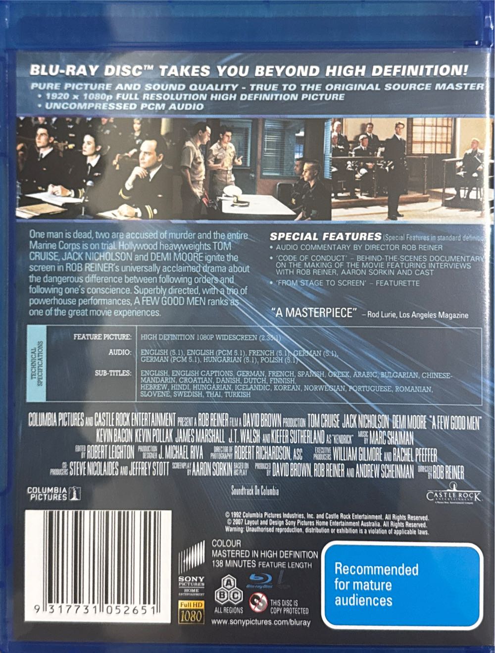 A Few Good Men Blu-ray movie collectible [Barcode 9317731052651] - Main Image 2