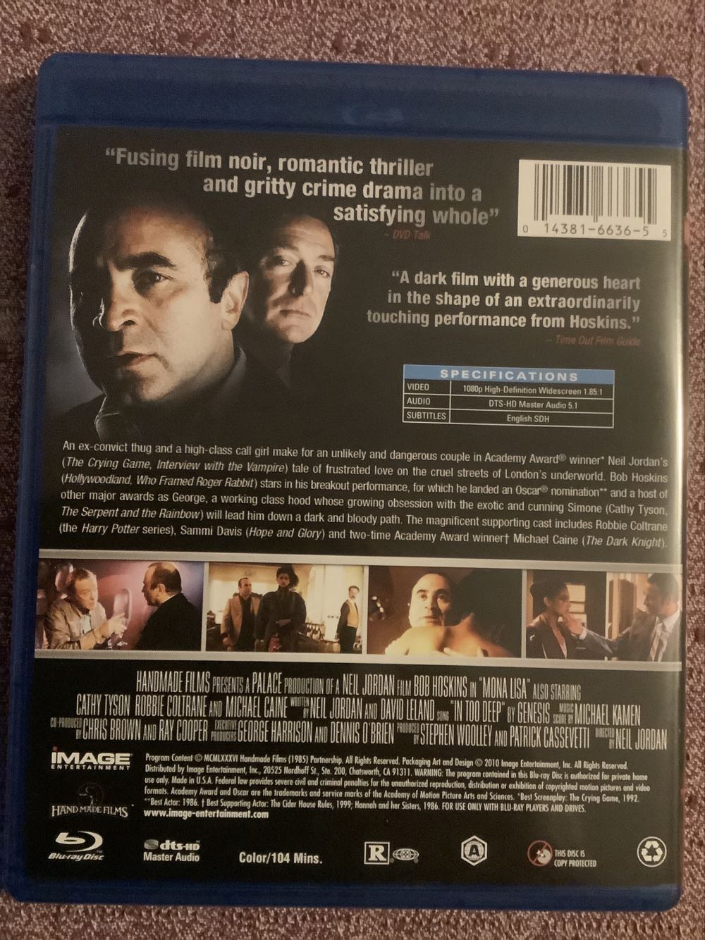 Mona Lisa Blu-ray movie collectible [Barcode 014381663655] - Main Image 2