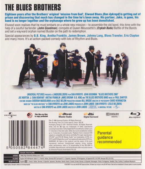 Blues Brothers 2000 Blu-ray movie collectible [Barcode 5050582844474] - Main Image 2
