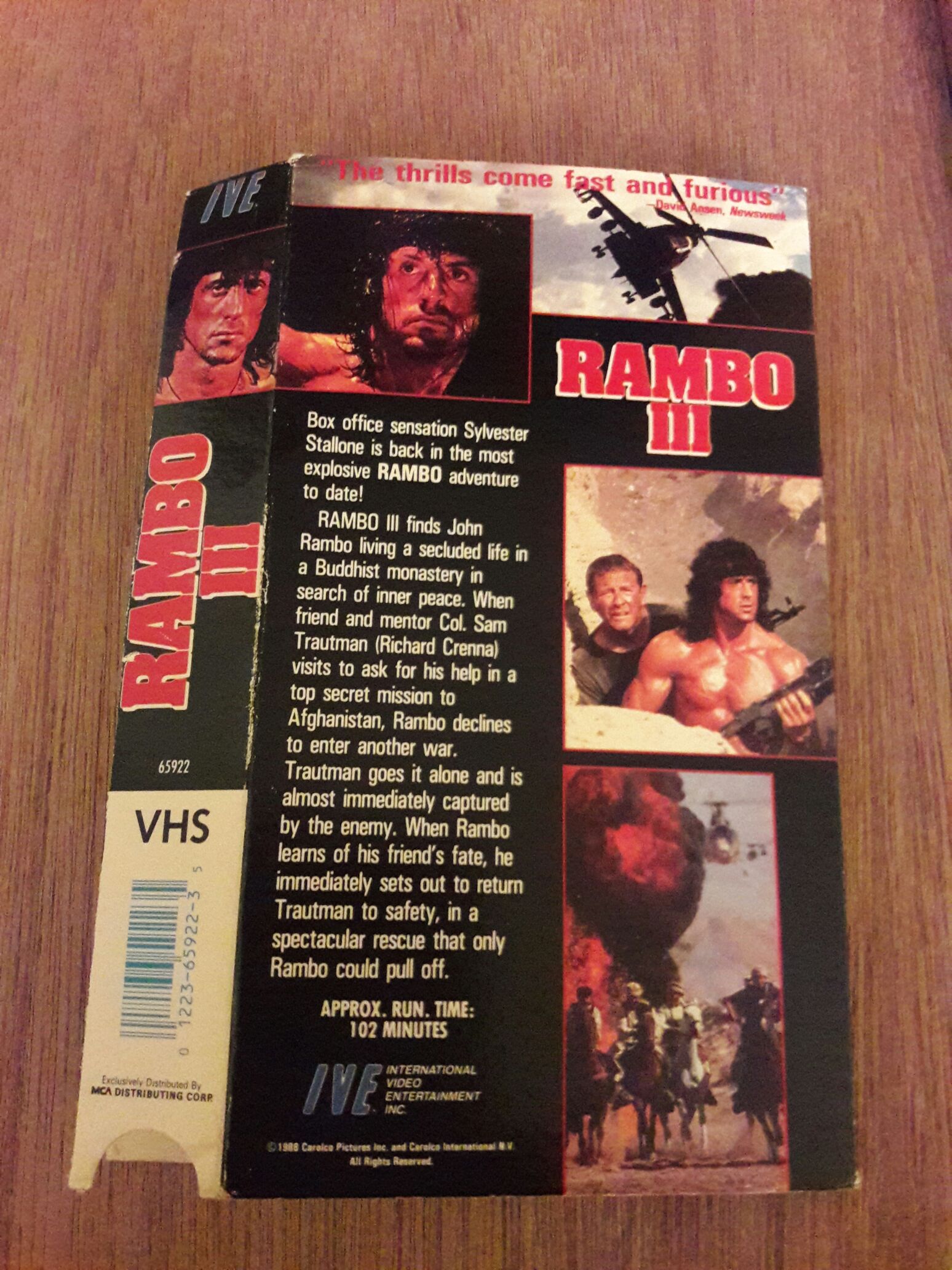 Rambo 3 VHS movie collectible [Barcode 012236592235] - Main Image 2