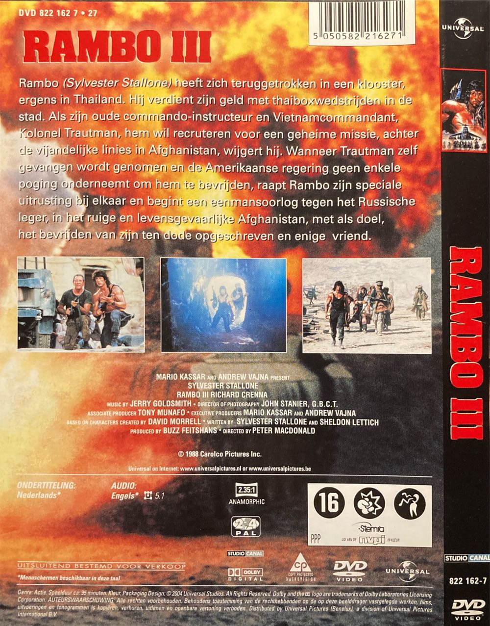 Rambo 3 DVD movie collectible [Barcode 5050582216271] - Main Image 2