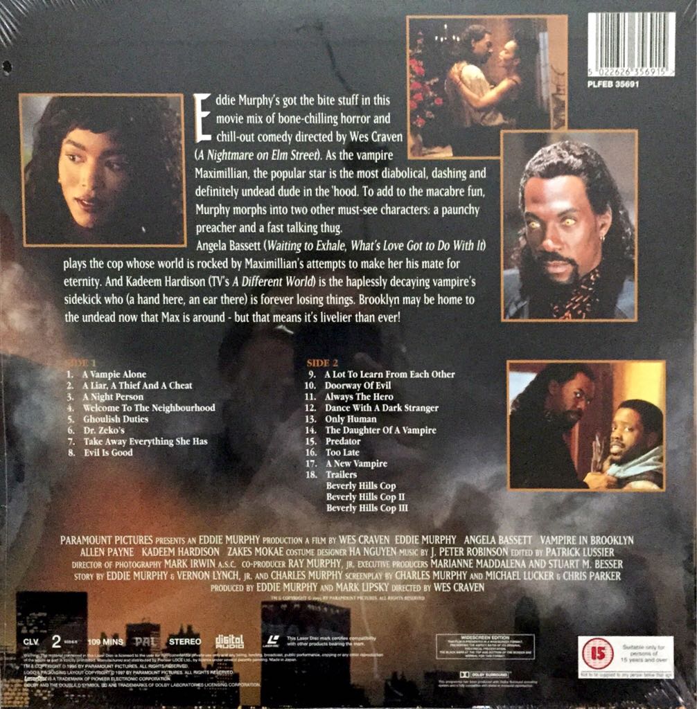 Vampire in Brooklyn Laser Disc movie collectible [Barcode 5022626356915] - Main Image 2