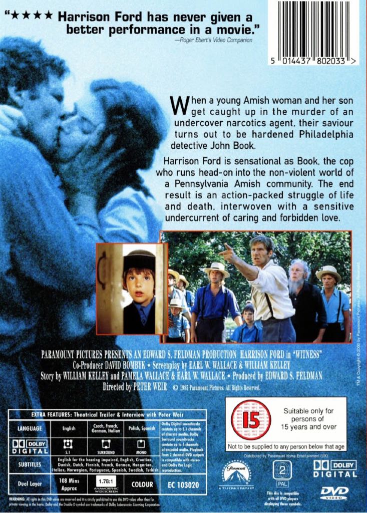 Witness - Special Collector’s Edition DVD movie collectible [Barcode 097360309560] - Main Image 2
