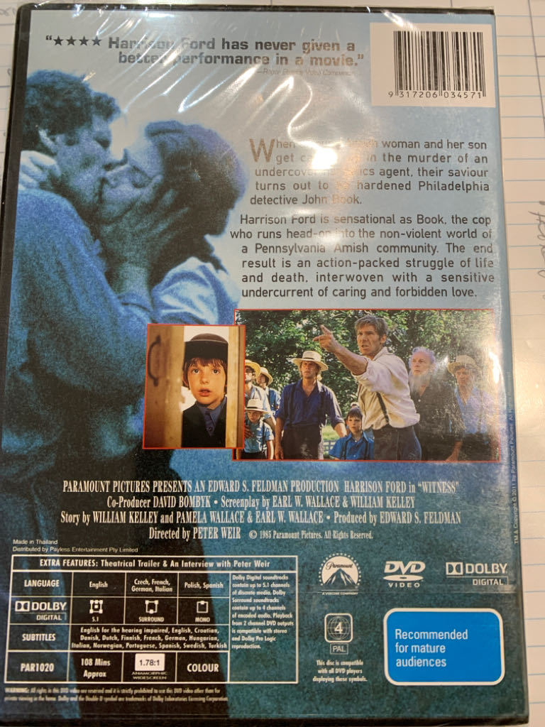 Witness DVD movie collectible [Barcode 9317206034571] - Main Image 2