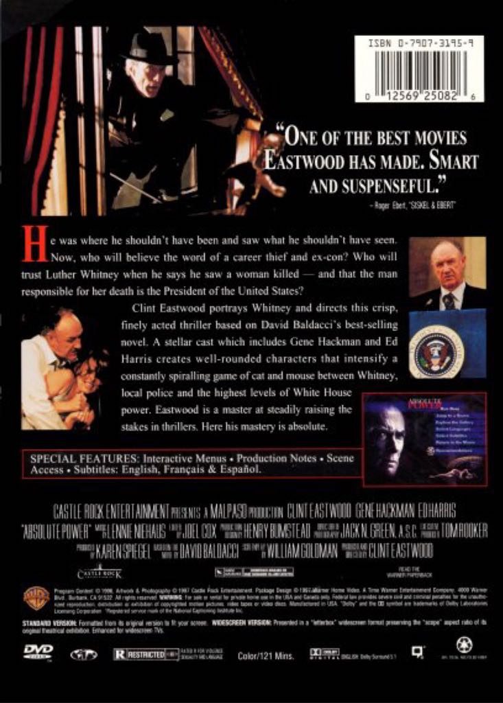 Absolute Power DVD movie collectible [Barcode 3017709850826] - Main Image 2