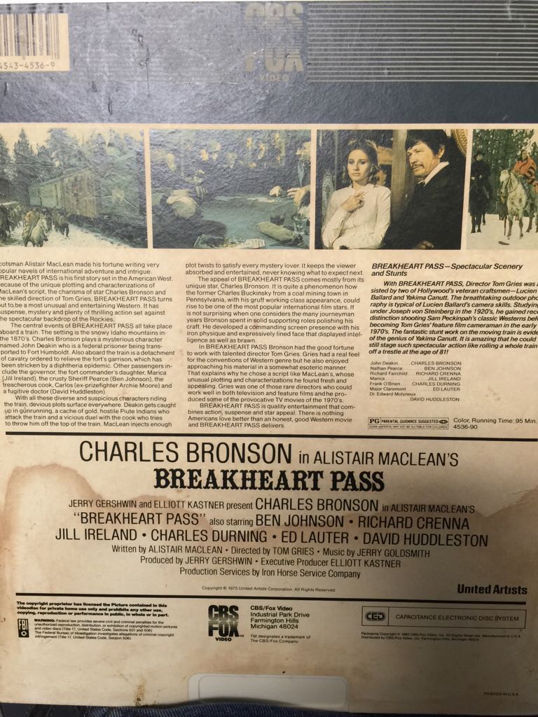 Breakheart Pass Betamax movie collectible [Barcode 024543453697] - Main Image 2