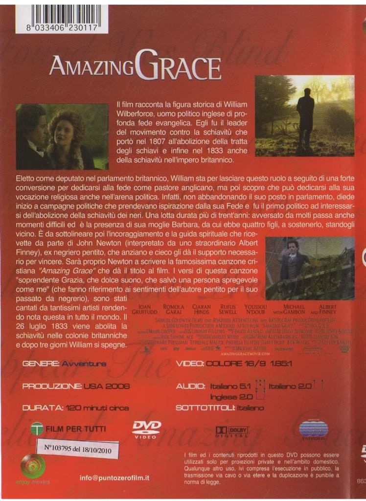 Amazing Grace DVD movie collectible [Barcode 024543444992] - Main Image 2
