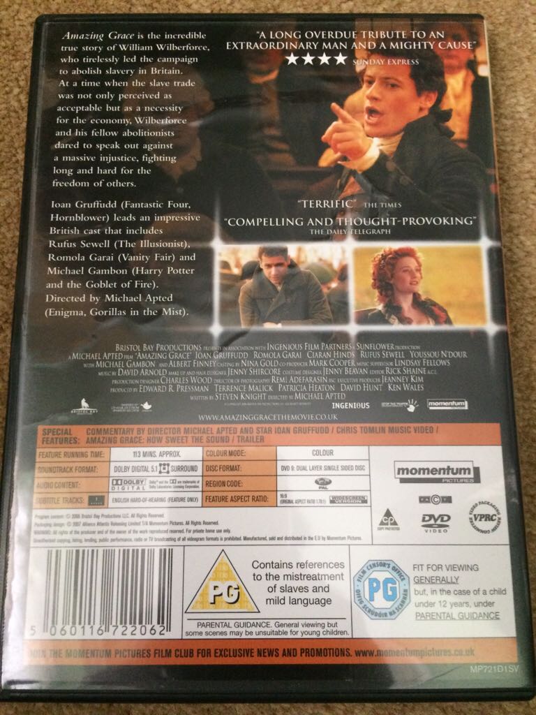 Amazing Grace DVD movie collectible [Barcode 5060116722062] - Main Image 2