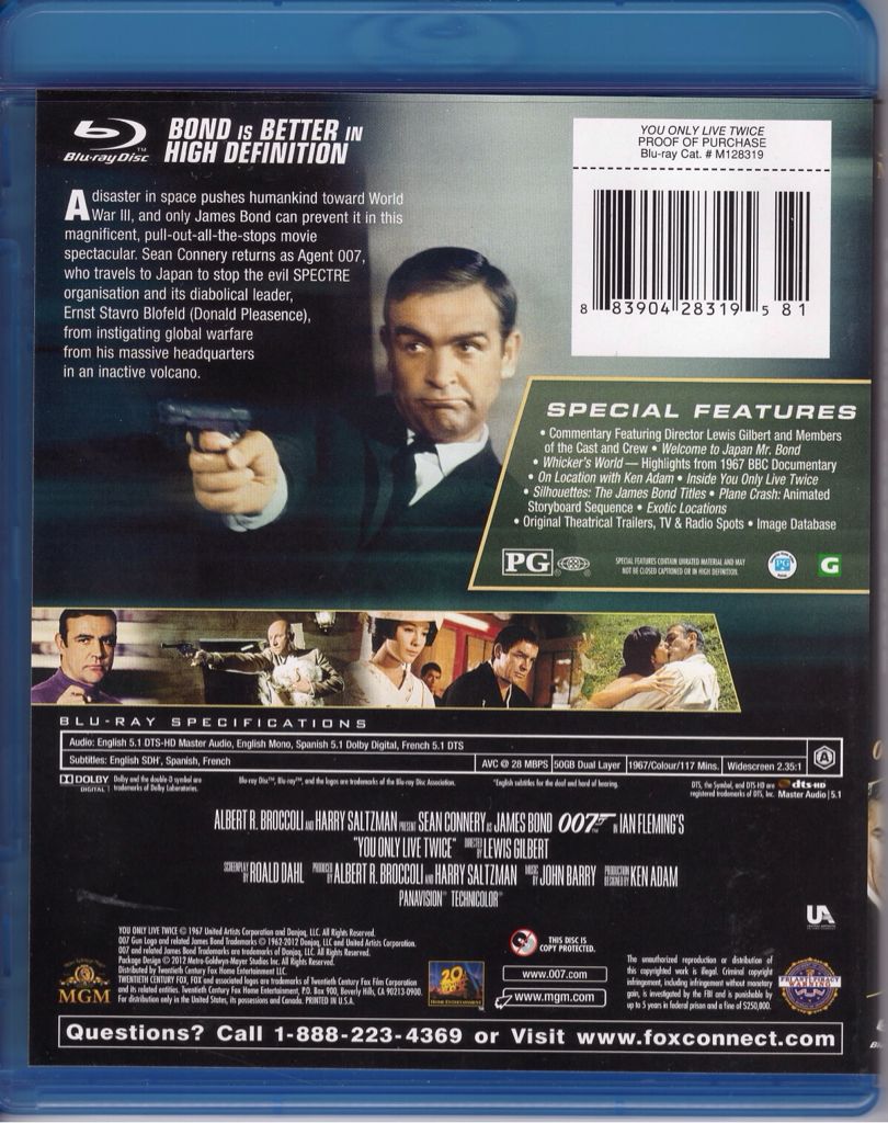 You Only Live Twice Blu-ray movie collectible - Main Image 2