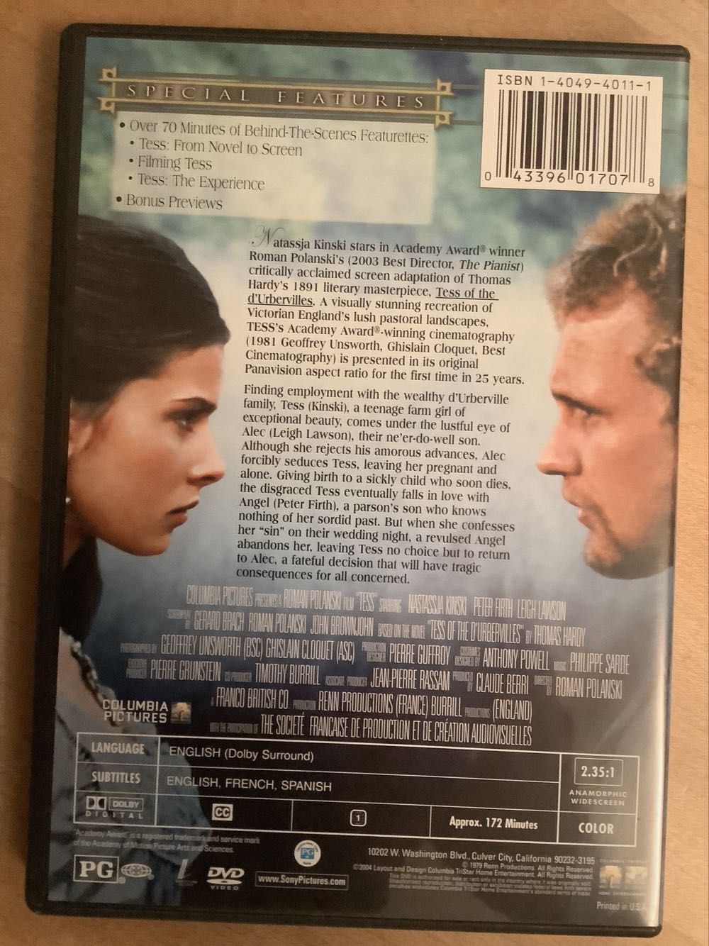 Tess DVD movie collectible [Barcode 043396017078] - Main Image 2