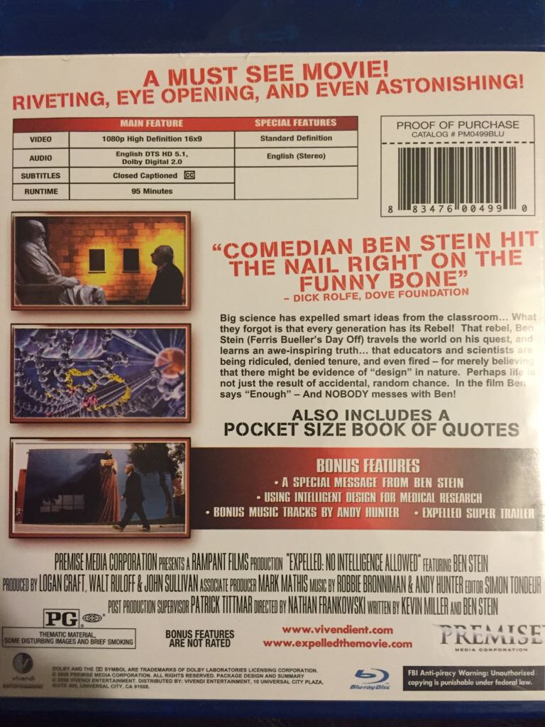 Expelled: No Intelligence Allowed Blu-ray movie collectible - Main Image 2