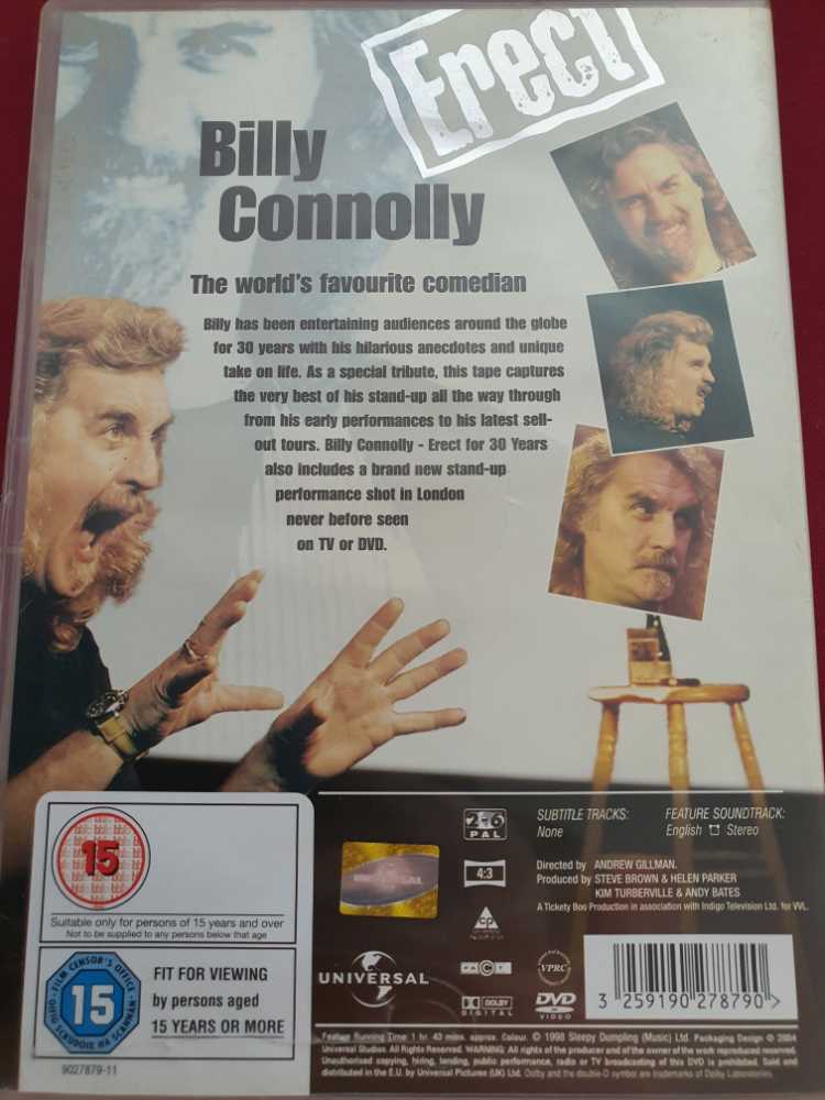 Billy Connolly: Erect For 30 Years DVD movie collectible [Barcode 3259190278790] - Main Image 2