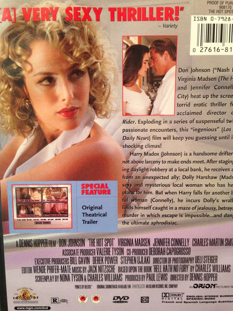 The Hot Spot DVD movie collectible [Barcode 027616817020] - Main Image 2