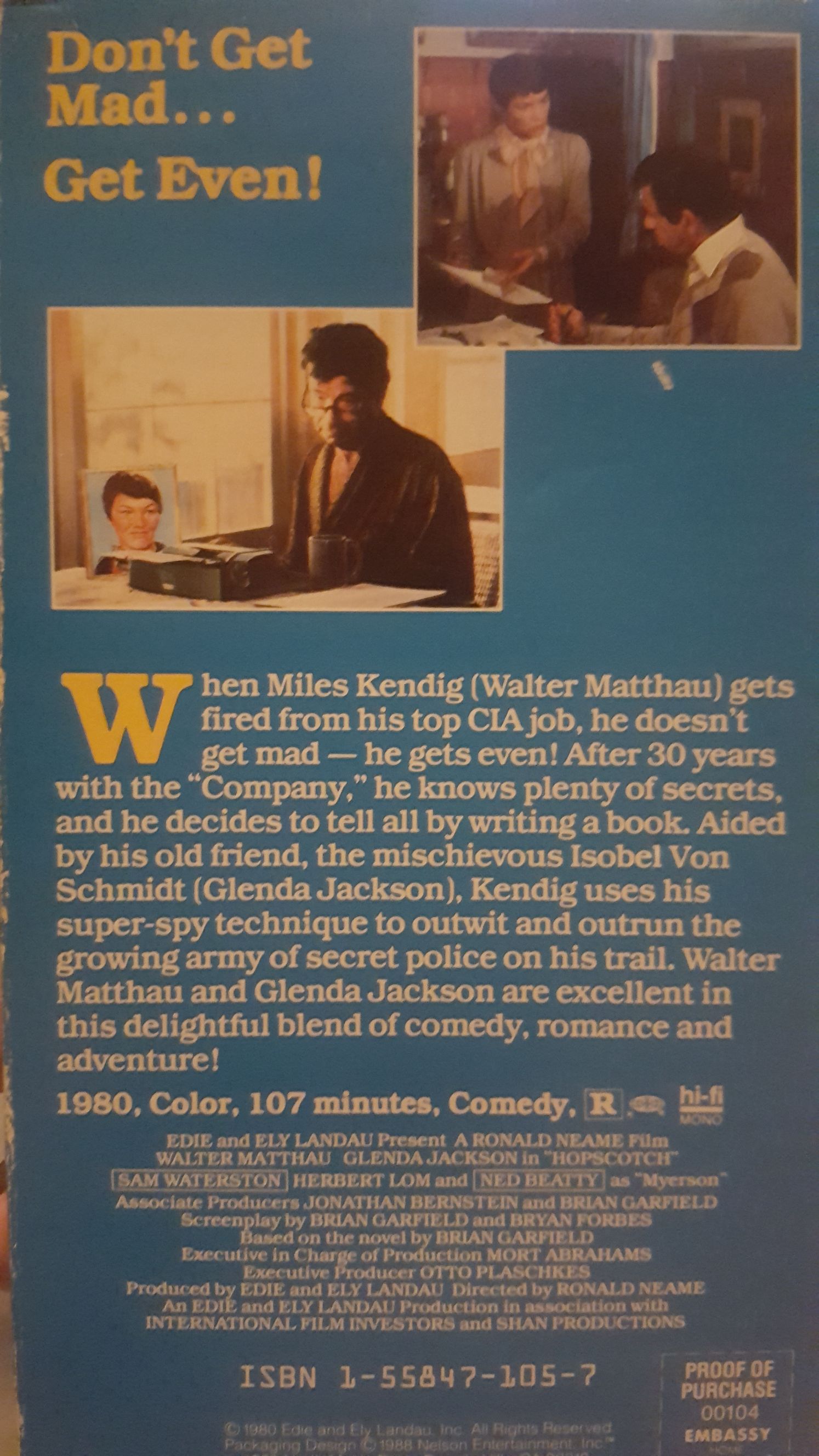 Hopscotch (1980) VHS movie collectible [Barcode 042990010430] - Main Image 2