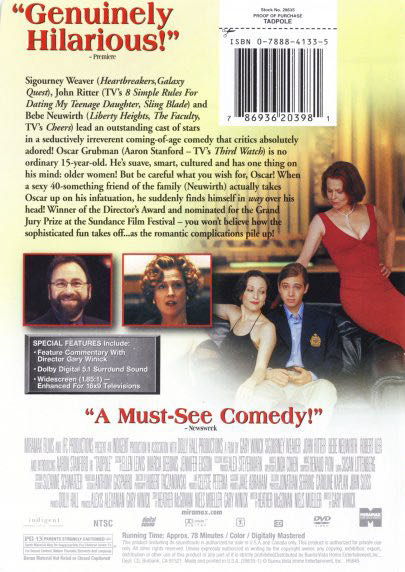 Tadpole DVD movie collectible [Barcode 5017188889216] - Main Image 2