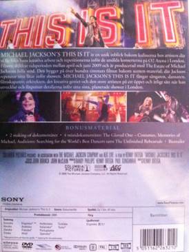 🎸  Michael Jackson’s This Is It DVD movie collectible [Barcode 043396338845] - Main Image 2