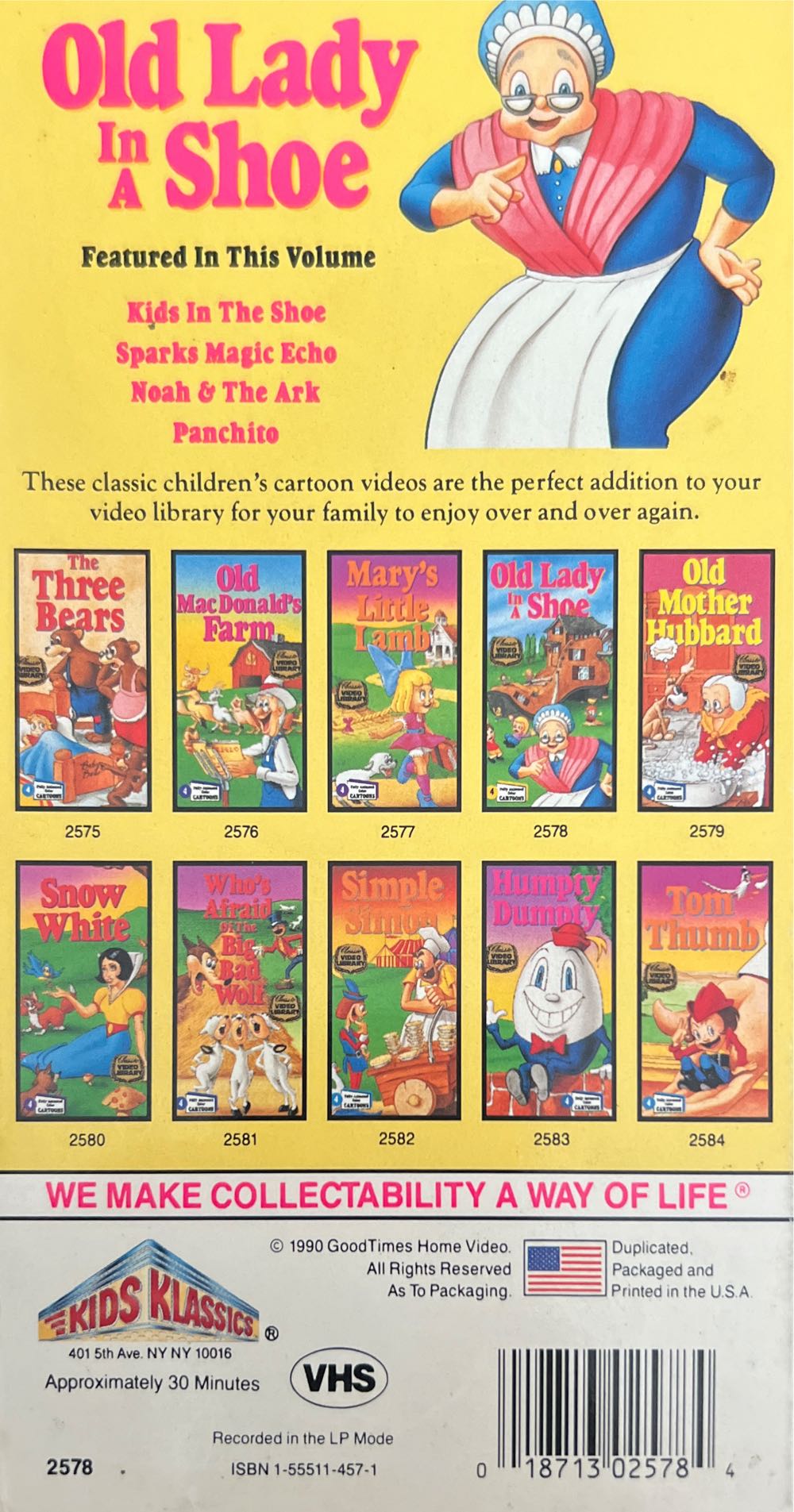 Old Lady In A Shoe VHS movie collectible [Barcode 018713025784] - Main Image 2