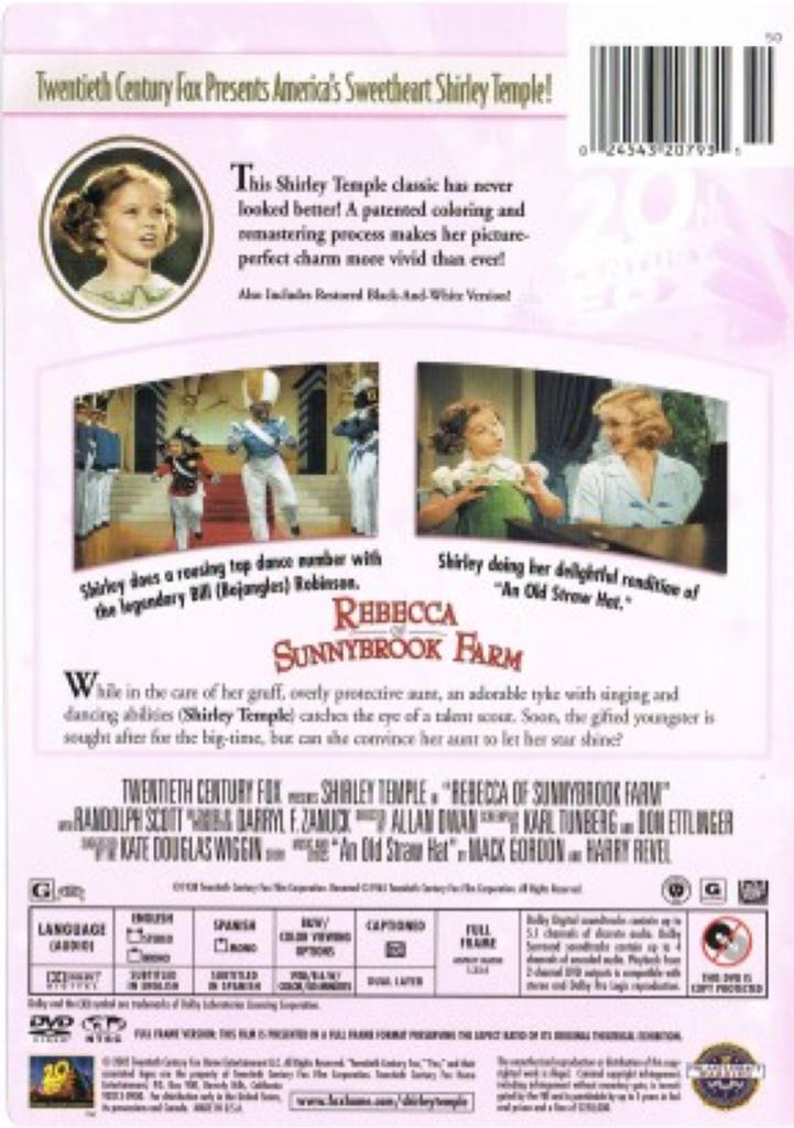Rebecca of Sunnybrook Farm DVD movie collectible [Barcode 9787885725990] - Main Image 2