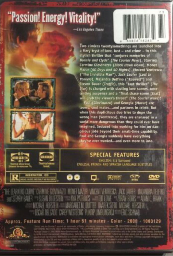 The Learning Curve DVD movie collectible [Barcode 027616872944] - Main Image 2