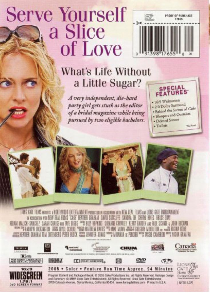 Cake DVD movie collectible [Barcode 043396140264] - Main Image 2
