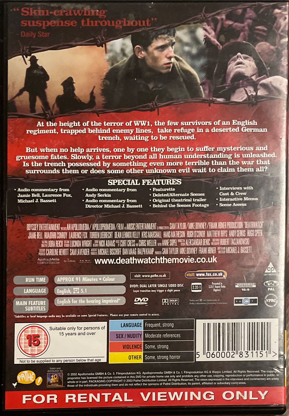 Deathwatch DVD movie collectible [Barcode 5060002831151] - Main Image 2