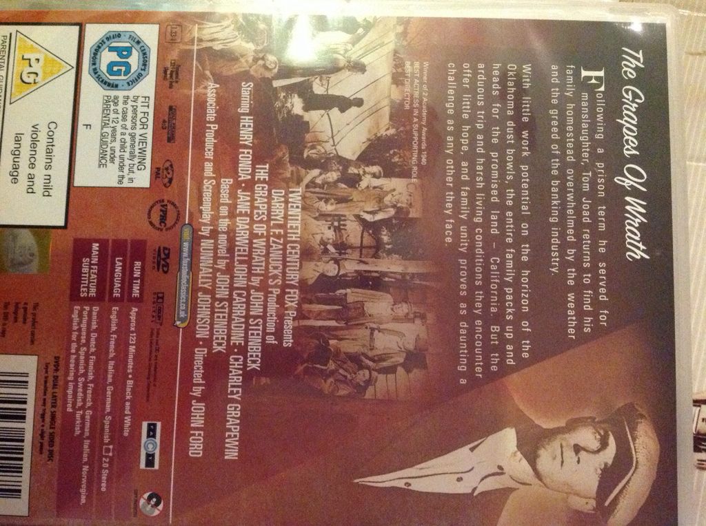 Grapes of Wrath, The (4740) DVD-R movie collectible [Barcode 5039036020275] - Main Image 2