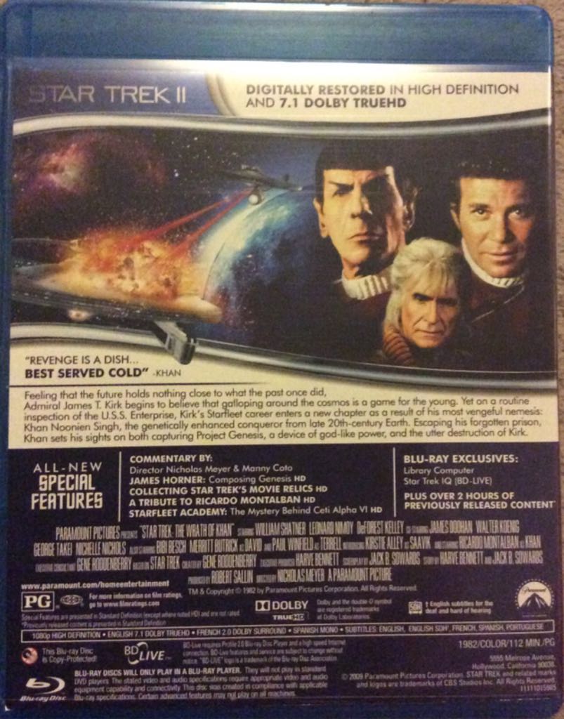 Star Trek The Wrath Of Khan Blu-ray movie collectible - Main Image 2