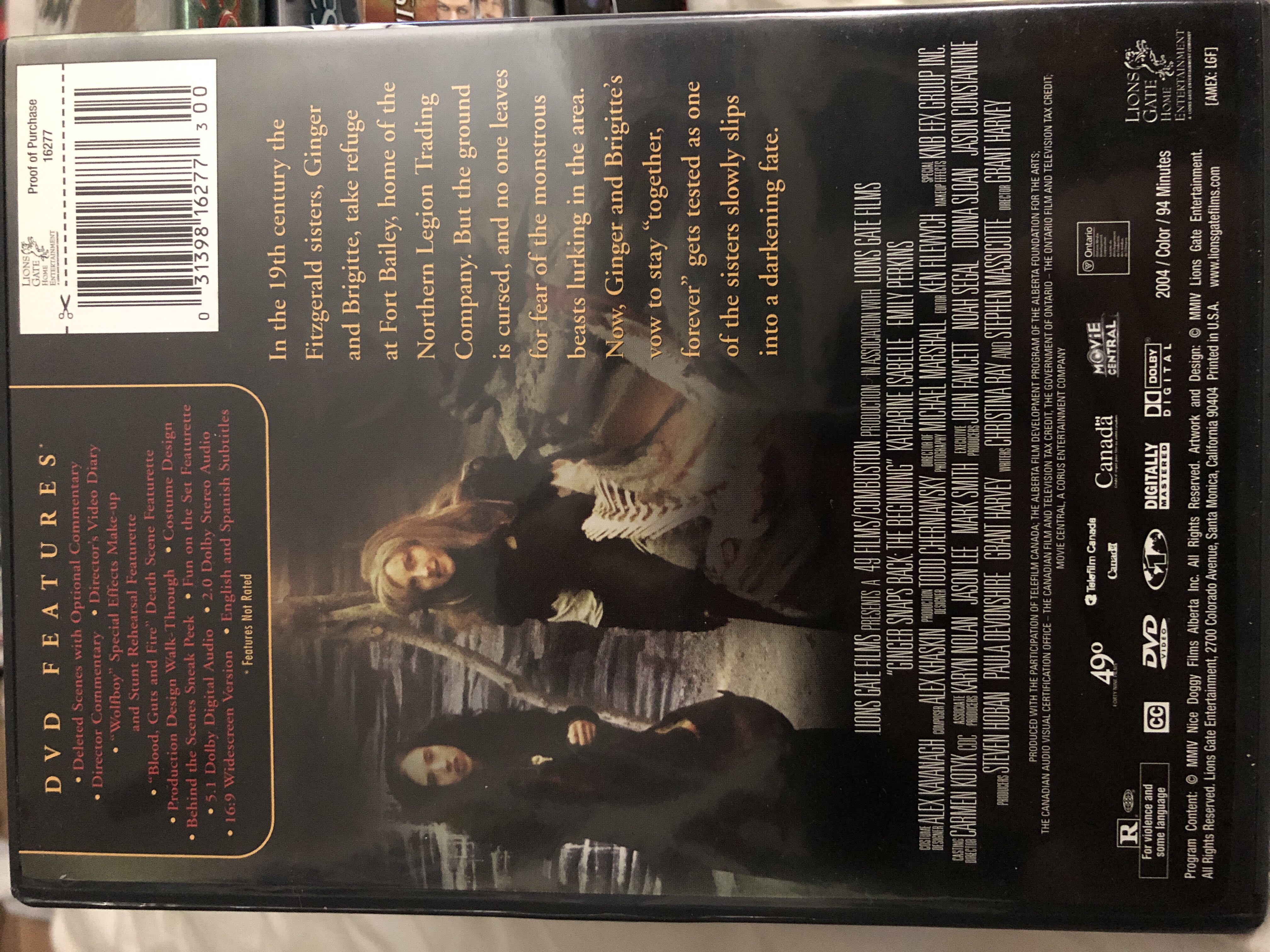 Ginger Snaps Back: The Beginning DVD movie collectible [Barcode 031398162773] - Main Image 2