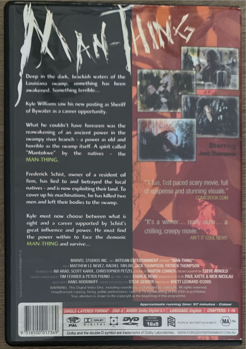 Man-Thing DVD movie collectible [Barcode 9318500017369] - Main Image 2