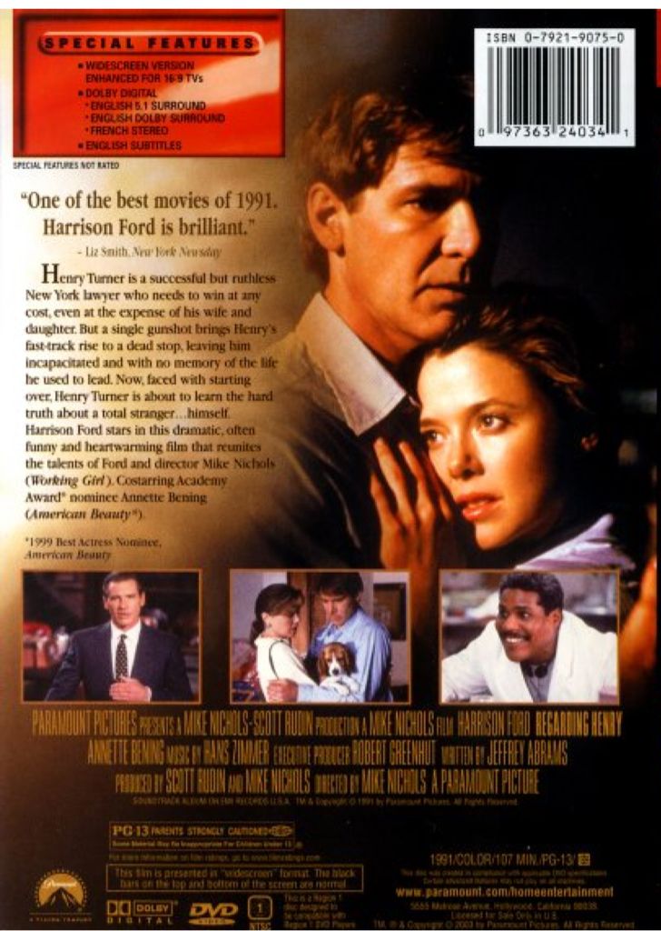 Regarding Henry DVD movie collectible [Barcode 097363240341] - Main Image 2