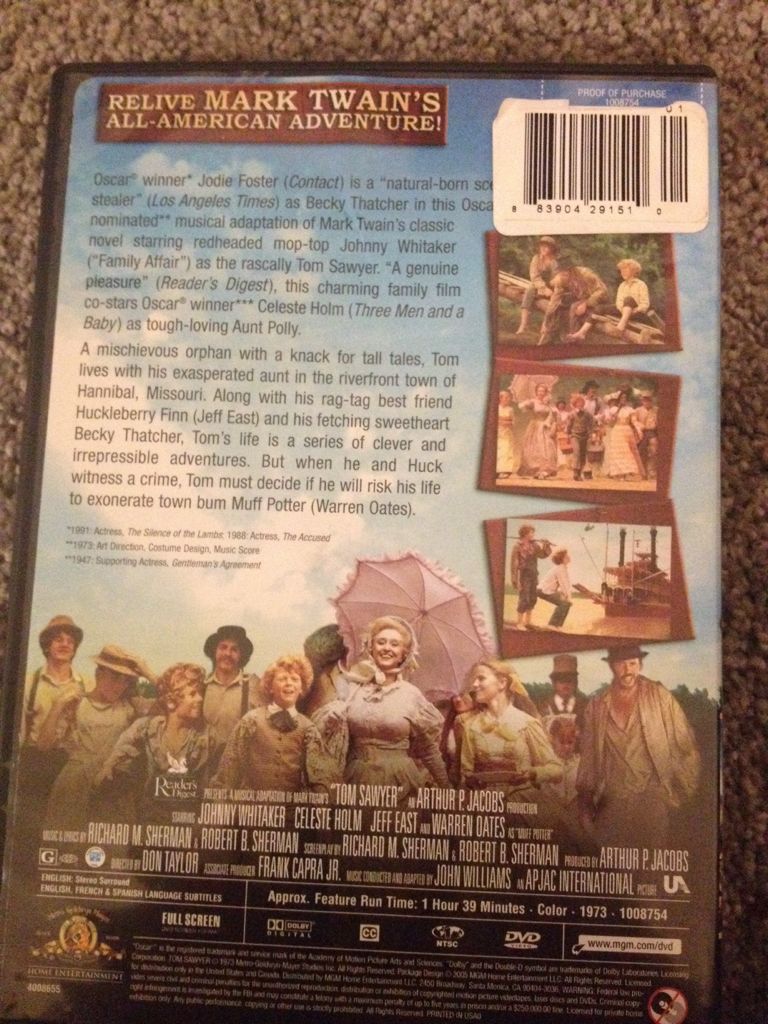 Tom Sawyer DVD movie collectible [Barcode 883904291510] - Main Image 2