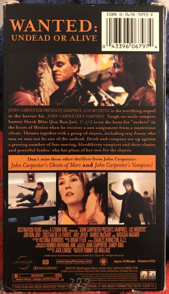 VHS : Vampires: Los Muertos VHS movie collectible [Barcode 043396067974] - Main Image 2