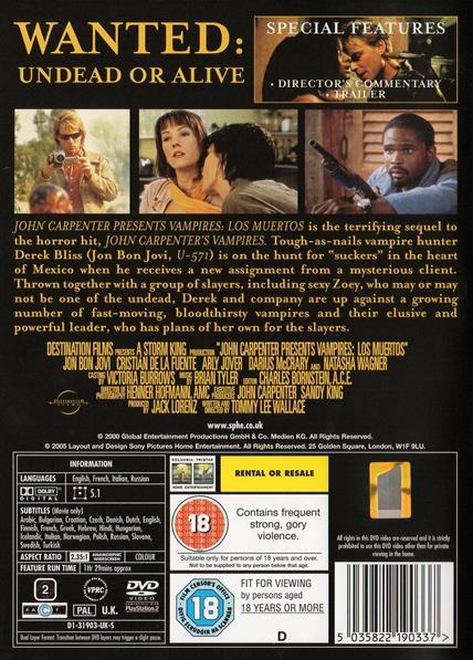 Vampires: Los Muertos (F) DVD movie collectible [Barcode 5035822190337] - Main Image 2