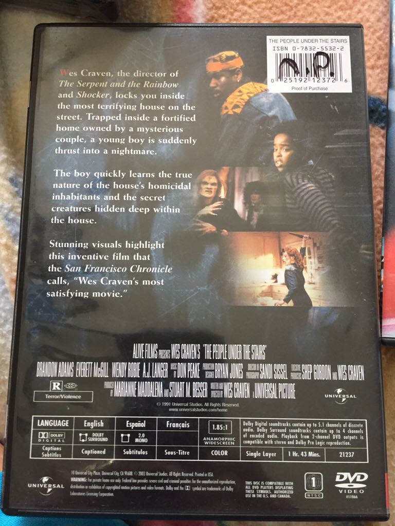 People Under the Stairs, The Fandango at Home movie collectible [Barcode 0826663159516] - Main Image 2