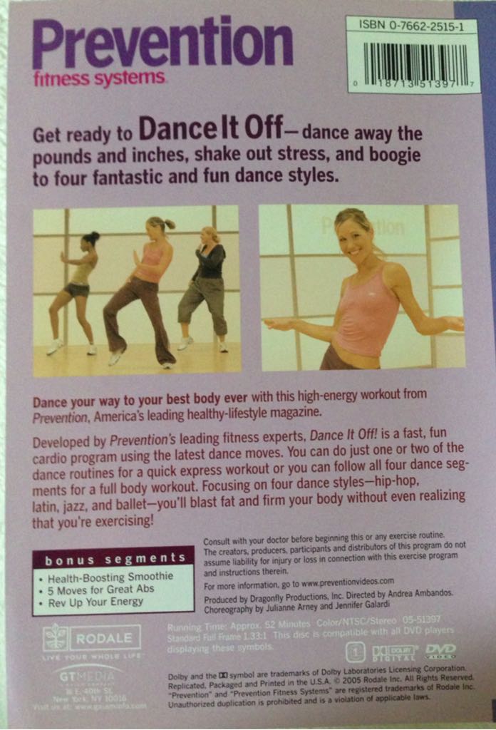 Prevention Dance It Off DVD movie collectible [Barcode 018713513977] - Main Image 2