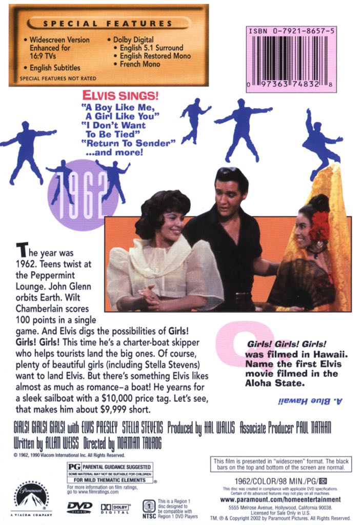 Girls! Girls! Girls!  -BIL-  -Elvis- DVD movie collectible [Barcode 097363748366] - Main Image 2
