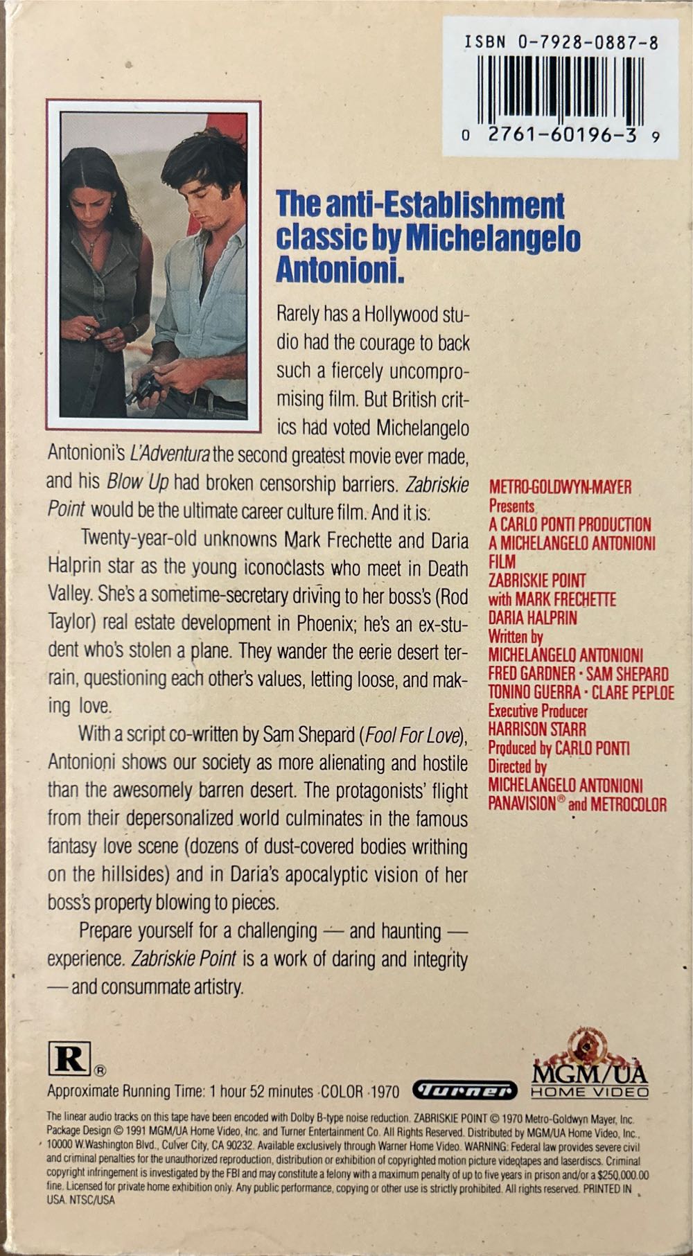 Zabriskie Point VHS movie collectible [Barcode 027616019639] - Main Image 2