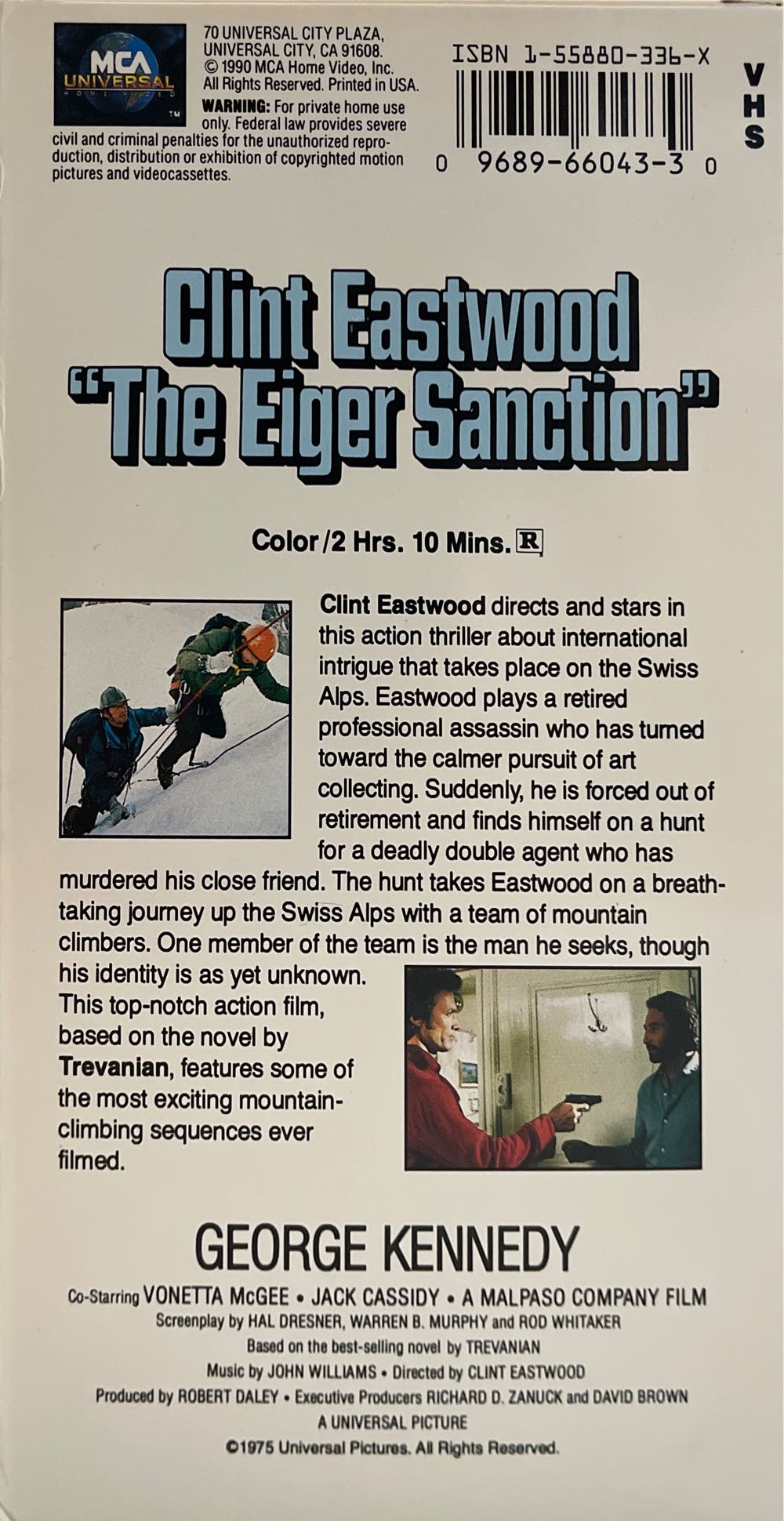 The Eiger Sanction VHS movie collectible [Barcode 096896604330] - Main Image 2