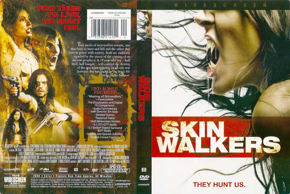 Skin Walkers  (2006) DVD movie collectible [Barcode 031398214151] - Main Image 3