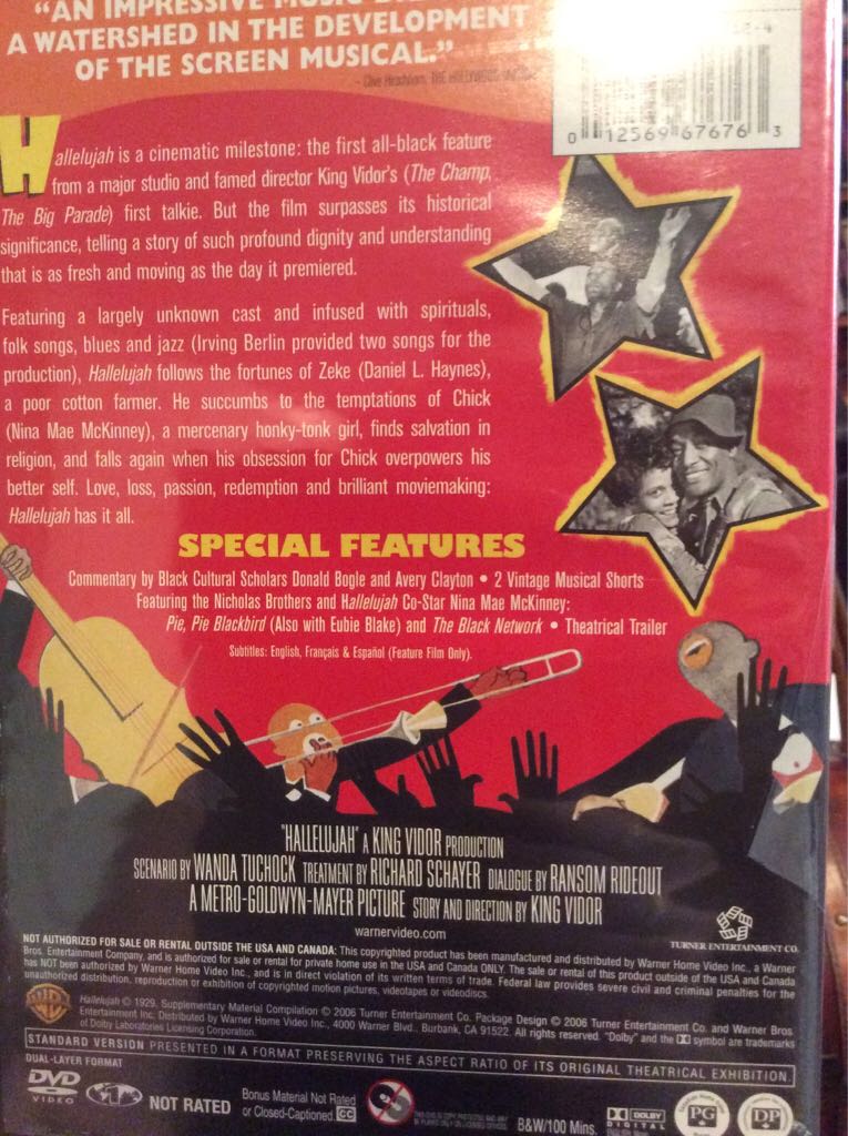 Hallelujah DVD movie collectible [Barcode 012569676763] - Main Image 2