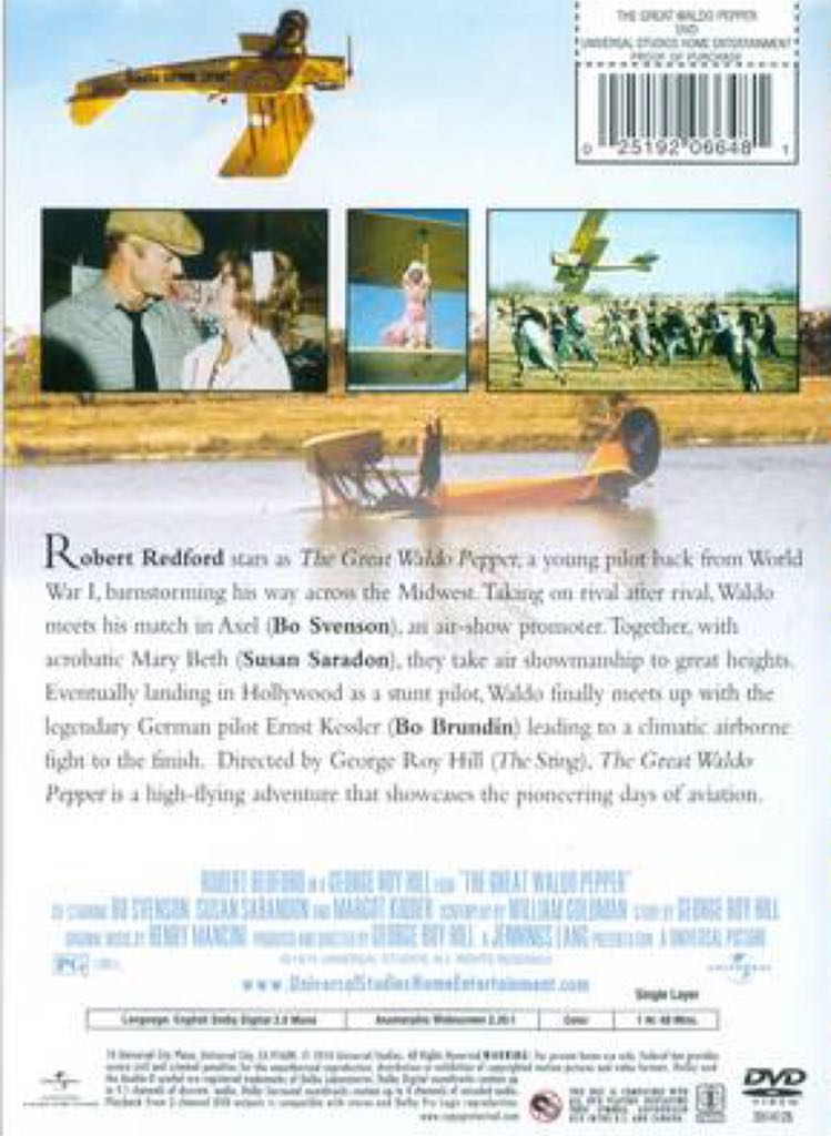 Great Waldo Pepper, The DVD movie collectible [Barcode 018713810151] - Main Image 2