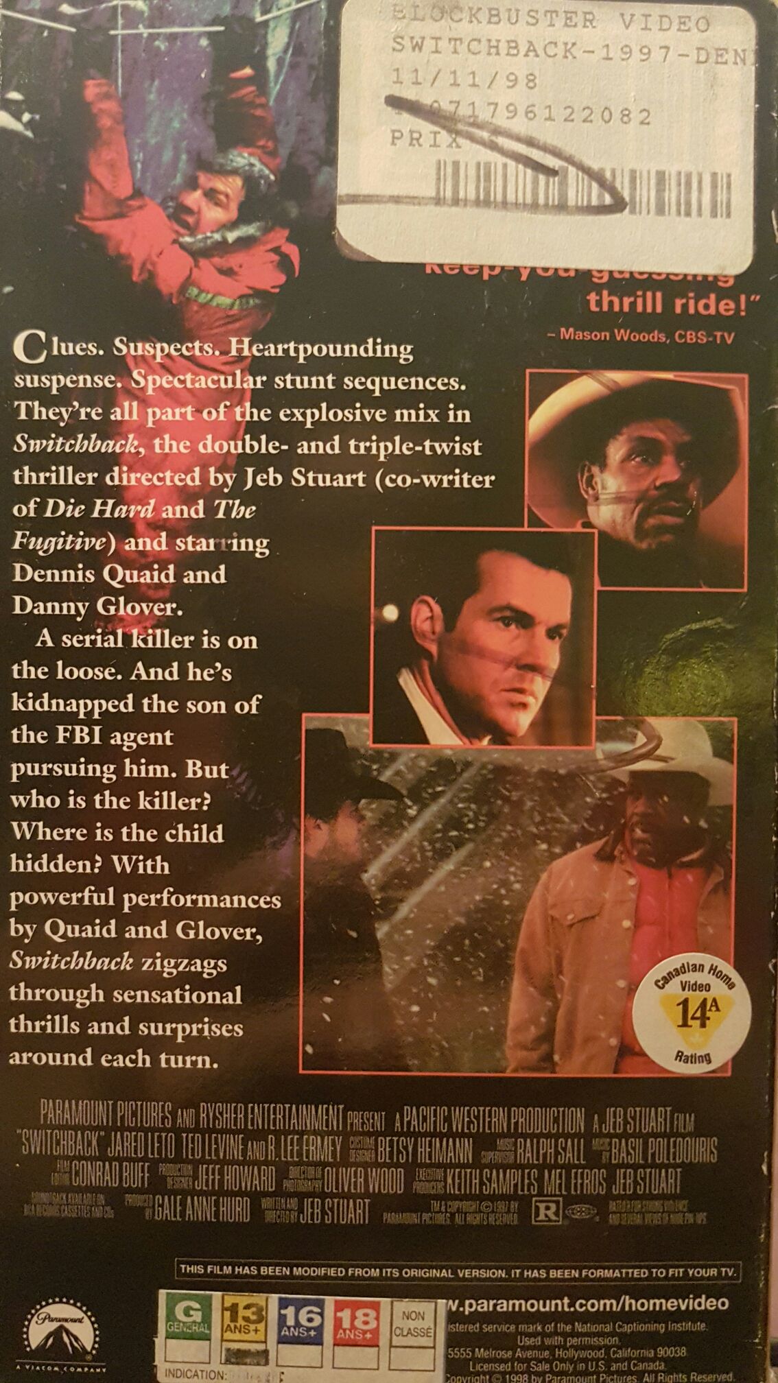 Switchback VHS movie collectible [Barcode 097363312031] - Main Image 2